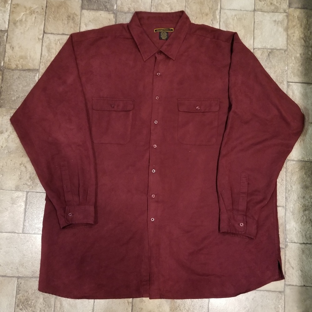 George Foreman Soft Suede Button Down Shirt.